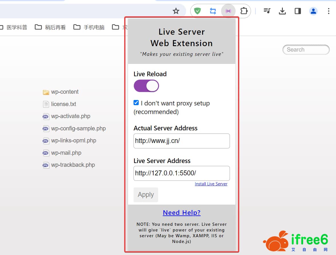 【浏览器插件】Live Server Web Extension | 艾自由网